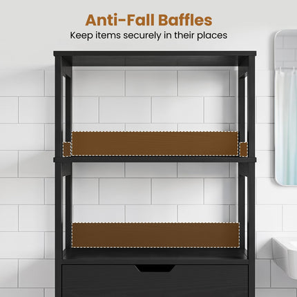 Dreamade Bathroom Storage Cabinet with Open Shelves