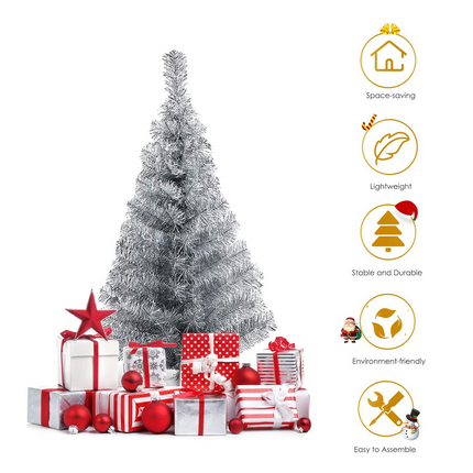 Dreamade 3ft Silver Pencil Christmas Tree, Artificial Slim Tree - DreamadeUS