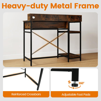 Dreamade Computer Desk with Monitor Shelf