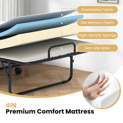 Dreamade Folding Bed with Mattress for Adults