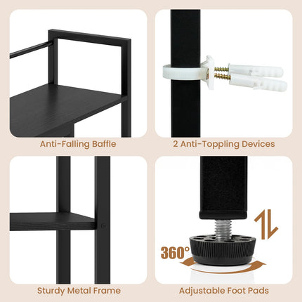 Dreamade 4-Tier Desktop Bookshelf | 38.5" Dorm Desk Hutch for 27" Monitor