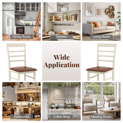 Dreamade PU Leather Upholstered Kitchen Chair with Rubber Wood Frame