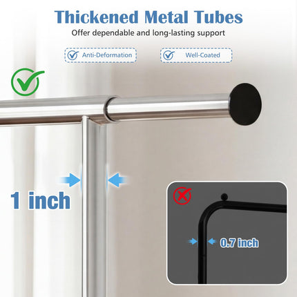 Dreamade Extendable Heavy-Duty Rolling Clothing Rack for Hanging Clothes