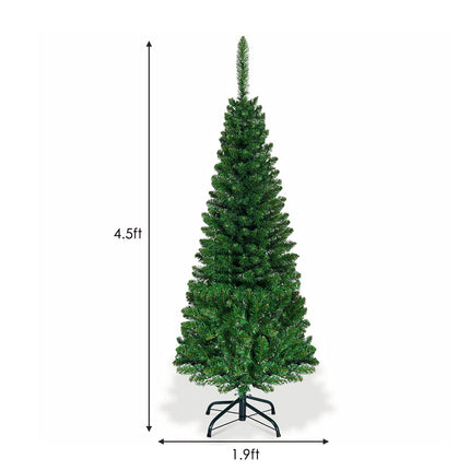 Dreamade 4.5FT / 6.5FT / 7.5FT Prelit Pencil Christmas Tree, Premium Hinged Fir Tree - DreamadeUS