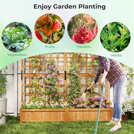 Dreamade Large Raised Garden Bed with Trellis and Roof