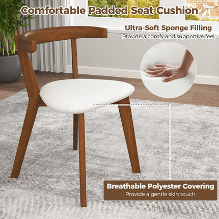 Dreamade Wooden Dining Chairs, Farmhouse Hanging Kitchen Chairs w/Rubber Wood Frame