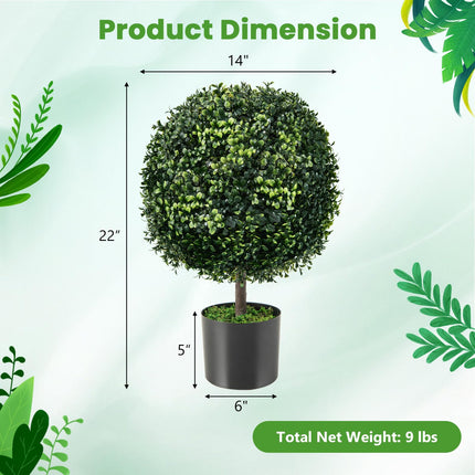 Dreamade 22" Artificial Boxwood Topiary Ball Tree