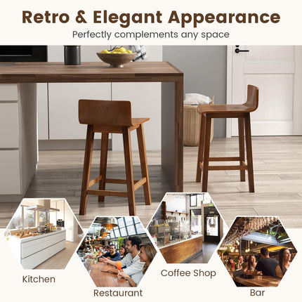 Dreamade 2 or 4 Bar Stools Set with Low Back & Footrest