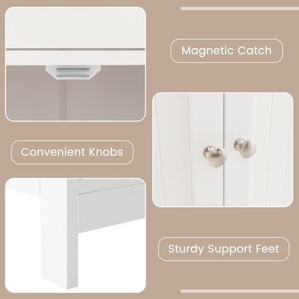 Dreamade Bathroom Storage Cabinet with Drawer - Floor Cabinet w/ 3 Open Shelves