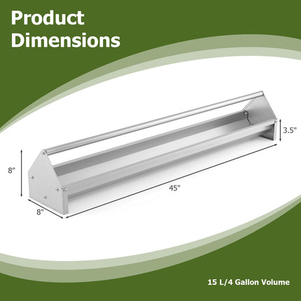 Dreamade Chicken Feeding Trough 45" Long - Heavy Duty Galvanized Steel Chicken Feeder