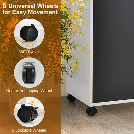 Dreamade Mobile File Cabinet on Wheels - Lateral Filing Cabinet w/Drawer