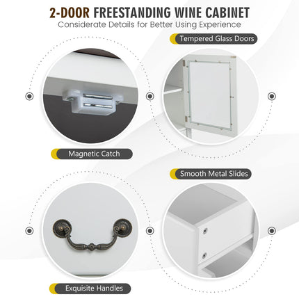 Dreamade Buffet Wine Cabinet with Storage - Standing Sideboard