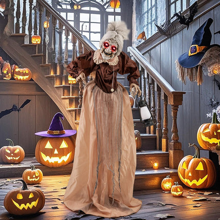 Dreamade Halloween Animatronic, Talking Zombie Maid in Lantern