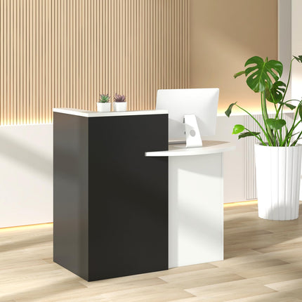 Dreamade Front Counter Desk with Lockable Drawer