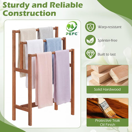 Dreamade 3-Tier Freestanding Wooden Towel Rack Stand