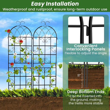 Dreamade Trellis for Climbing Plants Outdoor, 6 FT Tall Galvanized Steel Garden Trellis
