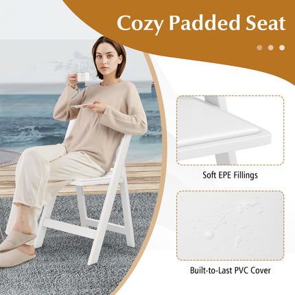 Dreamade Folding Chairs with Padded Seat, All-Weather Resin Frame