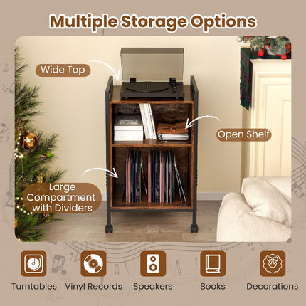Dreamade Record Player Stand with Charging Station