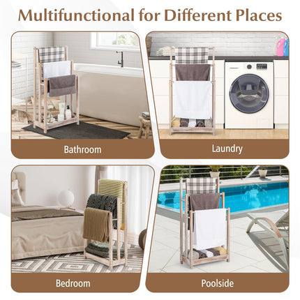 Dreamade Towel Rack for Bathroom - 3 Tier Freestanding Towel Racks with Storage Shelf