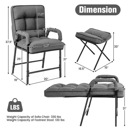 Dreamade Modern Accent Chair with Ottoman
