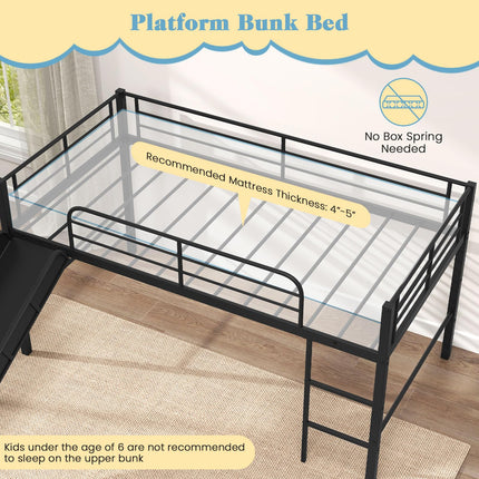 Dreamade Low Loft Bed with Slide