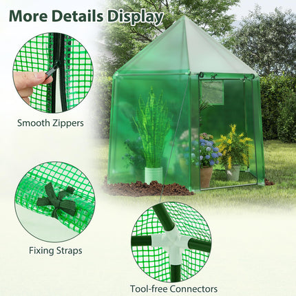 Dreamade 6.5 x 5.7 x 6.3 FT Greenhouse Portable Walk in Outdoor Hot House Tent