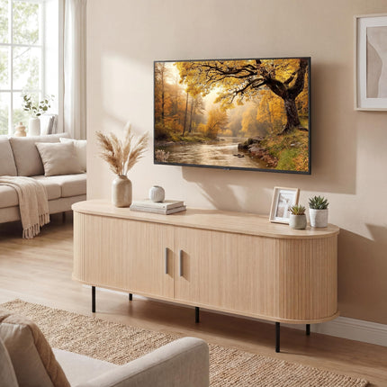 Dreamade Mid Century Curved Fluted TV Stand for TVs up to 60"