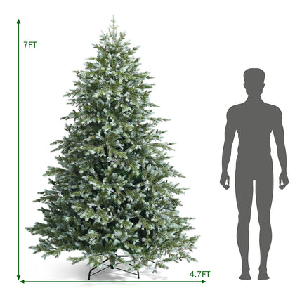 Dreamade 7ft Artificial Christmas Tree Feel Real Unlit Hinged Xmas Spruce Tree