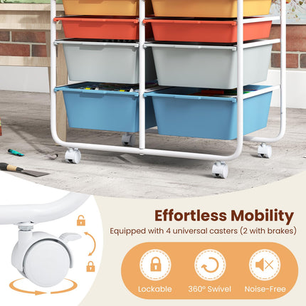 Dreamade Rolling Storage Cart with 10 Drawers, Utility Cart