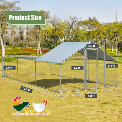 Dreamade 20ft Large Metal Chicken Coop