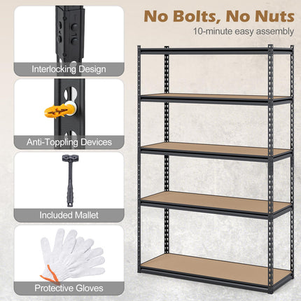 Dreamade 5-Tier Metal Storage Shelves(1/2/3/4)