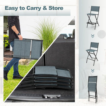 Dreamade Folding Patio Bar Chairs Set of 6