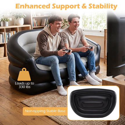 Dreamade Inflatable Loveseat Couch Portable & Foldable 2-Seater Air Sofa(1/2)