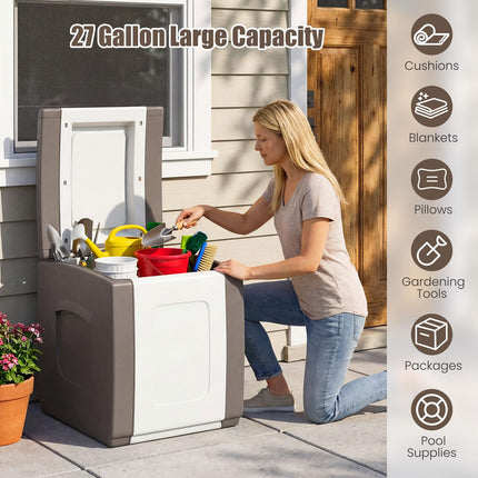 Dreamade 27/53/80 Gallon Patio Container with Lockable Lid