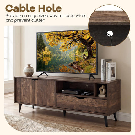 Dreamade TV Stand for TVs up to 65 Inches Rustic Entertainment Center