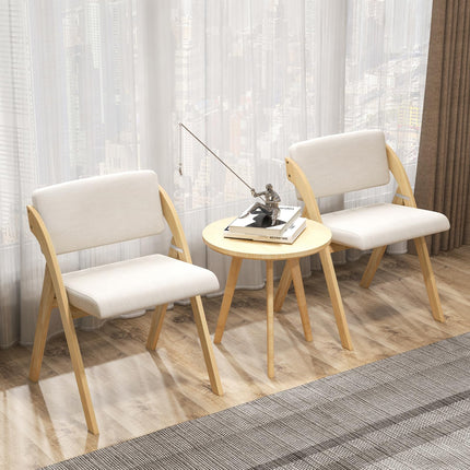 Dreamade Set of 2 Folding Kitchen Dining Chairs with Rubber Wood Legs