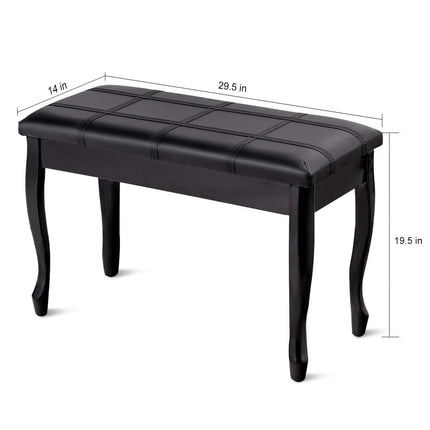 Dreamade Piano Bench PU Leather W/Padded Cushion and Music Storage