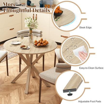 Dreamade Farmhouse Kitchen Table with Rubber Wood Legs