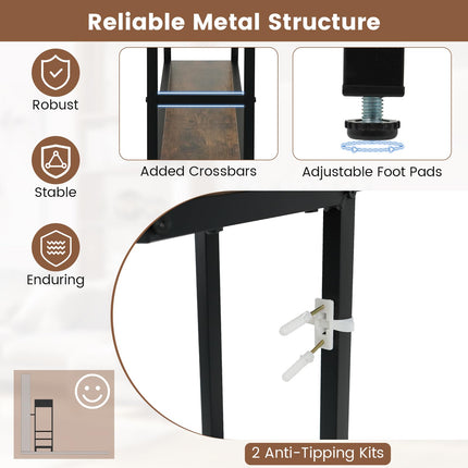 Dreamade Console Table with Charging Station & LED Lights