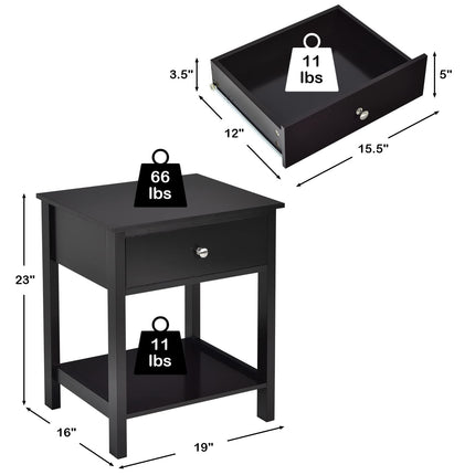 Multifunctional Bedside Sofa Side Table, Accent Home Furniture w/Stable Frame