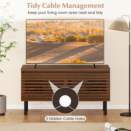 Dreamade Mid Century Modern TV Stand for 40 Inch TV with 2 Hidden Compartments