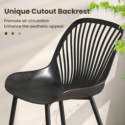Dreamade Black Dining Chairs Set of 4, Modern Kitchen Chairs w/Metal Legs
