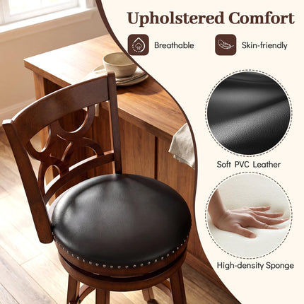Dreamade Swivel Bar Stools Set of 2/4 with Upholstered Seat