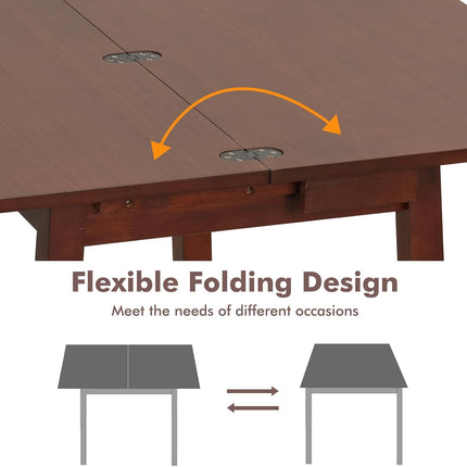 Dreamade Dining Table Set for 2 OR 4, Kitchen Table Chairs Set, Expandable Dining Table with Upholstered Folding Dining Chairs