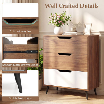 Dreamade 3-Drawer Rustic Farmhouse Wooden Storage Dresser