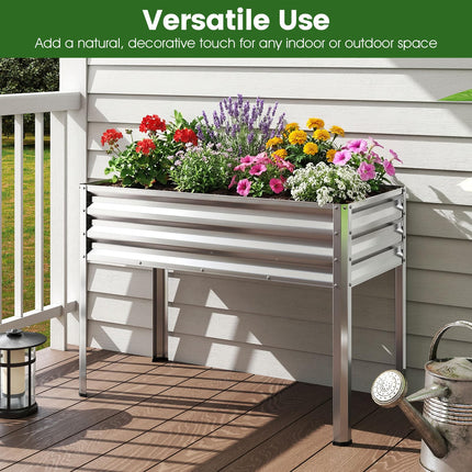 Dreamade 44" x 22" x 32" Metal Large Elevated Planter Box for Vegetable Flower Fruit Herb (1/2)