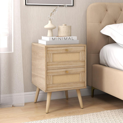 Dreamade Rattan Nightstand Set of 2