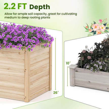 Dreamade Wood Raised Garden Bed for Patio Backyard