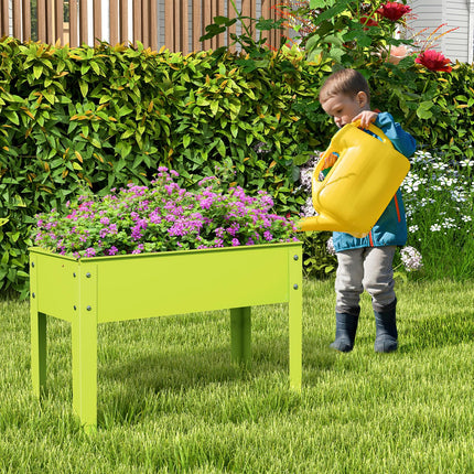 Dreamade Raised Garden Bed, Metal Planter Box with Legs, Drain Hole, Outdoor Indoor Elevated Garden Box
