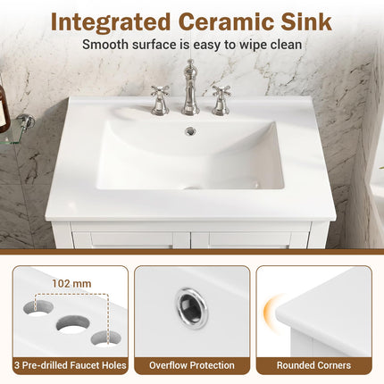 Dreamade 24.5" Bathroom Vanity with Ceramic Sink Combo
